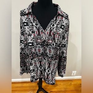 Black Patterned Blouse